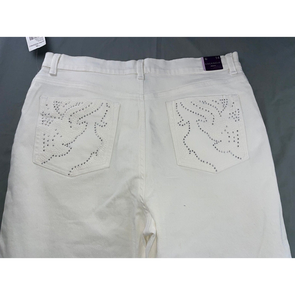 Gloria Vanderbilt 'Amanda Skimmer' Embellished Crop Stretch Jeans. Women's 14. - Picture 5 of 5